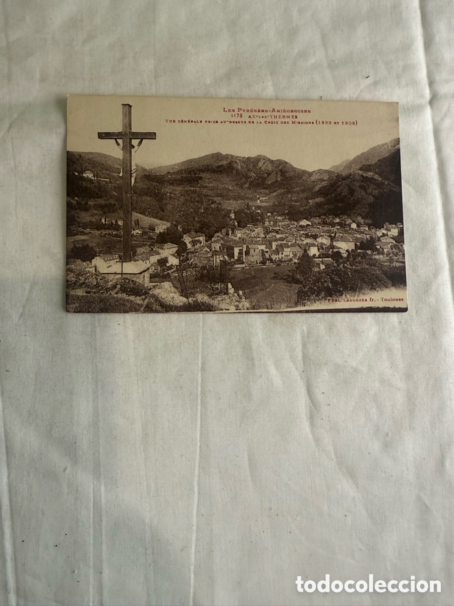 Postales: Postal Ax-les-Thermes 1900-1908 &ndash; Vista General desde la Croix des Missions &ndash; Blanco y negro