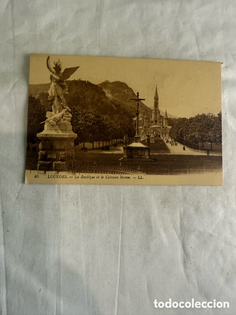 Postales: Postal Lourdes &ndash; Bas&iacute;lica y Calvario Bret&oacute;n &ndash; Francia &ndash; Blanco y negro