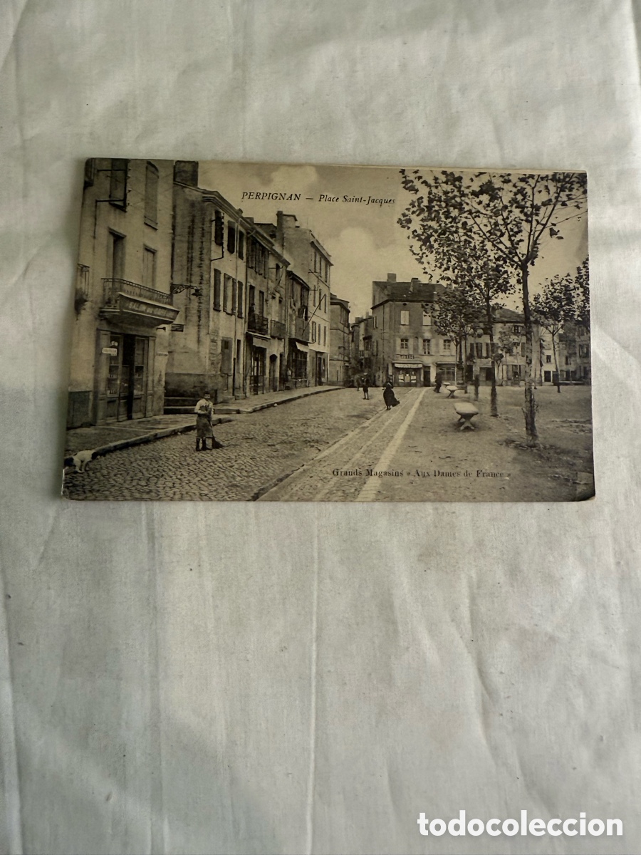 Postales: Postal Perpi&ntilde;&aacute;n &ndash; Place Saint-Jacques &ndash; Francia &ndash; Blanco y negro