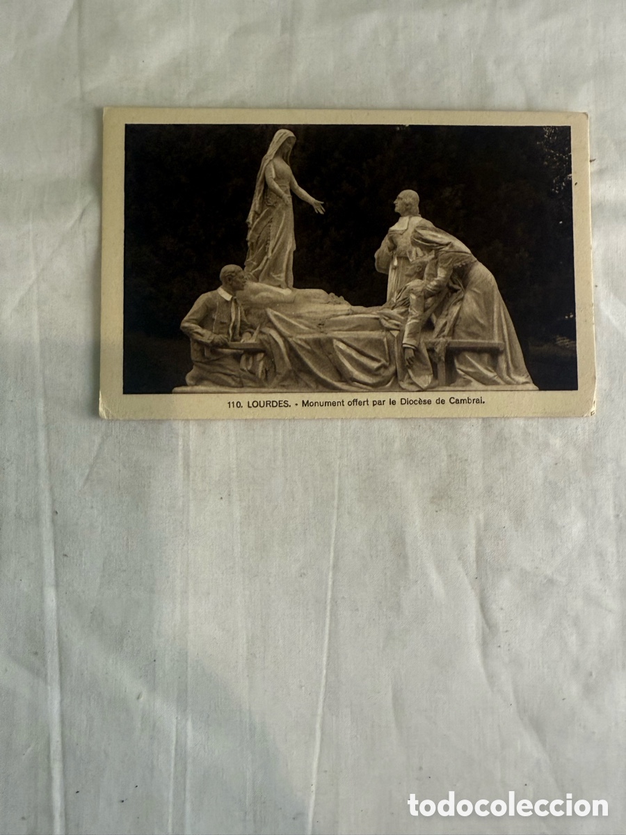 Postcards: Postal Lourdes &ndash; Monumento ofrecido por el Di&oacute;cesis de Cambrai &ndash; Francia &ndash; Blanco y negro