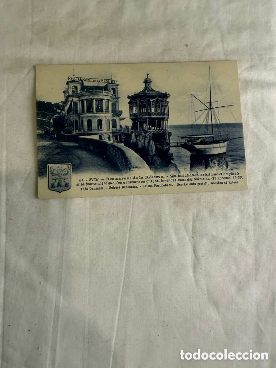 Postales: Postal Niza &ndash; Restaurant de la R&eacute;serve &ndash; Blanco y negro &ndash; Francia