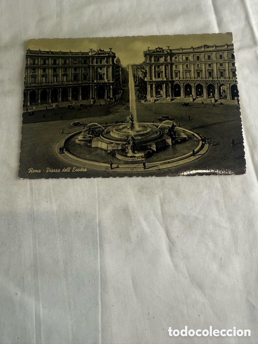 Postales: Postal Roma Piazza dell&rsquo;Esedra Italia Blanco y negro Original de la &eacute;poca