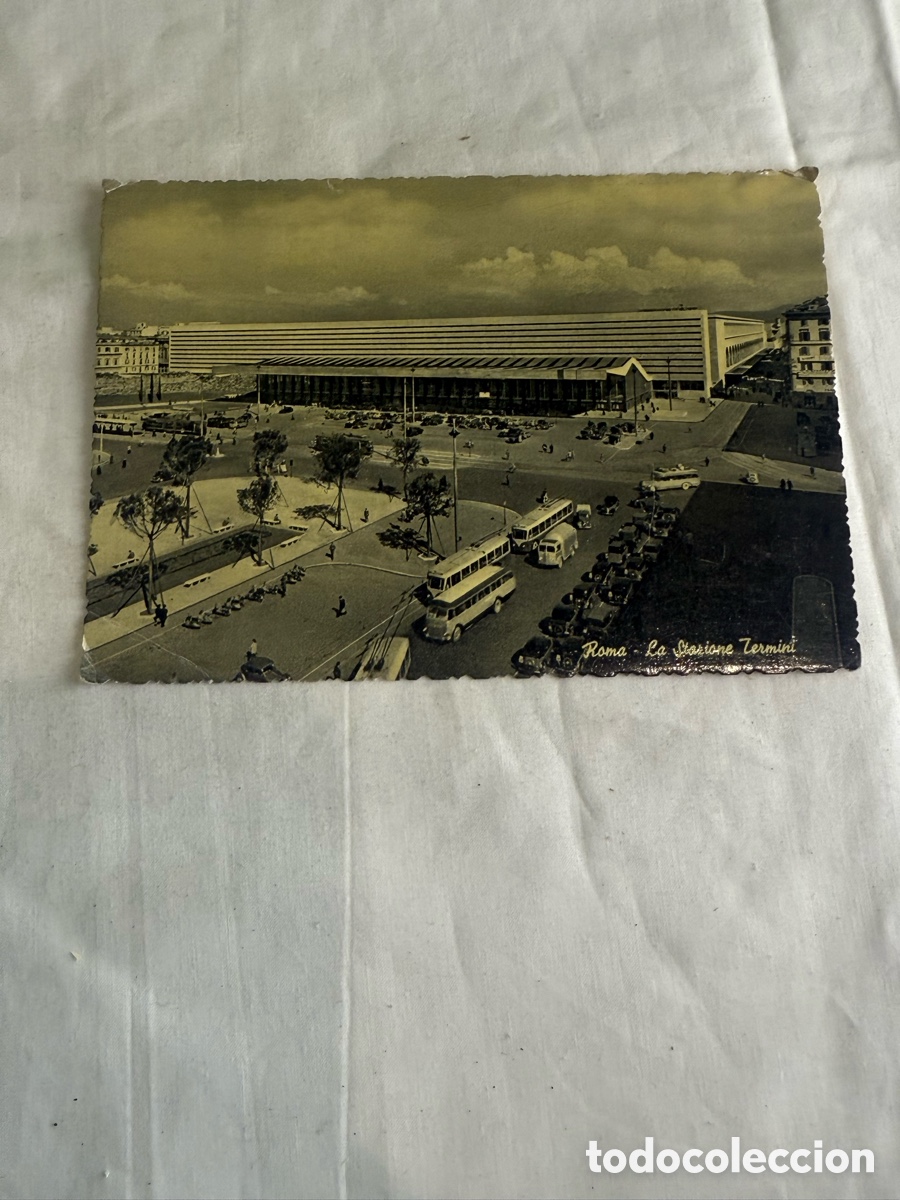 Postales: Postal Roma Estaci&oacute;n Termini Italia Blanco y negro Original de la &eacute;poca