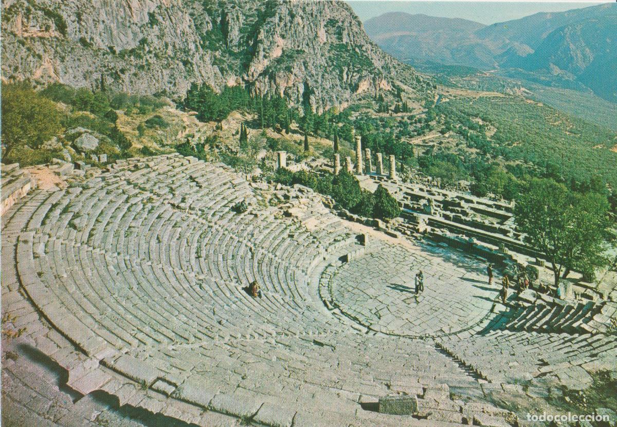 Postales: GRECIA, DELFOS, EL TEATRO Y EL TEMPLO DE APOLO &ndash; OLYMPIC COLOR 120 &ndash; S/C
