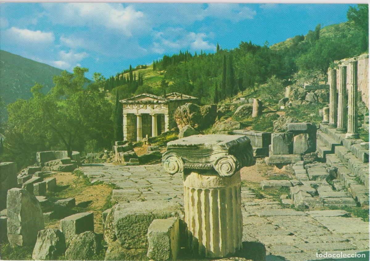 Postales: GRECIA, DELFOS, EL PORTICO Y EL TESORO DE LOS ATENIENSES &ndash; HANNIBAL 119 &ndash; S/C