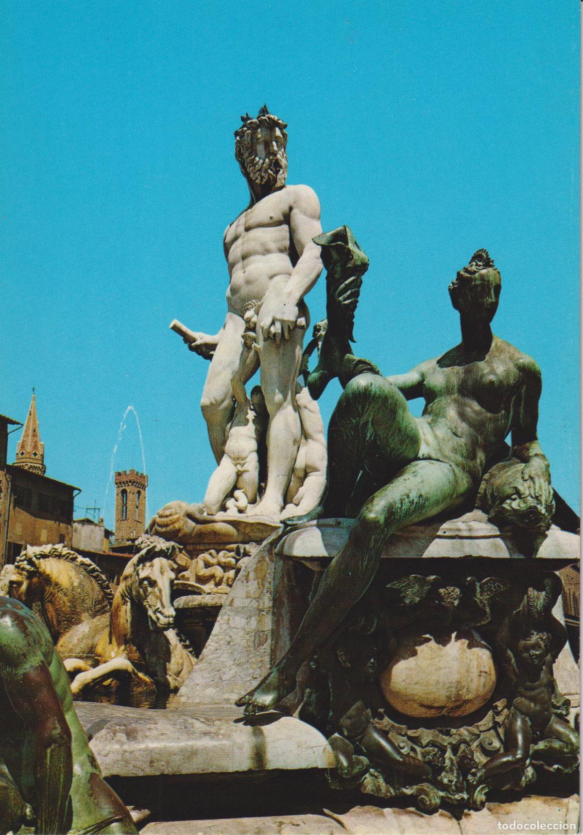 Postales: ITALIA, FLORENCIA, PIAZZA SIGNORIA, FUENTE DE NEPTUNO &ndash; NOVA LUX 809 &ndash; S/C