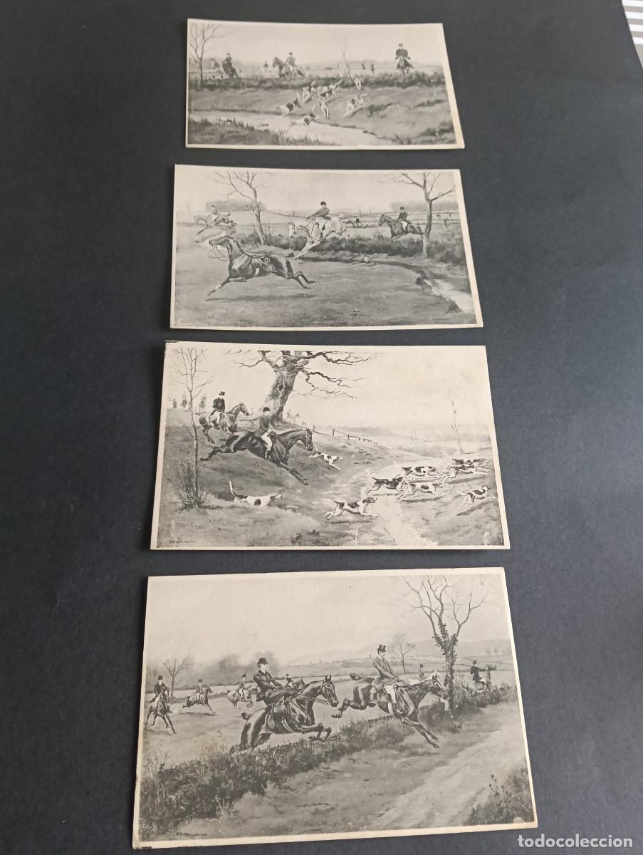 Postales: Lote de 5 tarjetas postales antiguas no circuladas - Caza a caballo (Fox Hunting) - G. D. Rowlandson