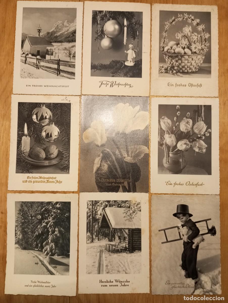 Postales: LOTE DE 9 ANTIGUAS POSTALES ALEMANAS DE FELICITACIONES NAVIDE&Ntilde;AS. CIRCULADAS