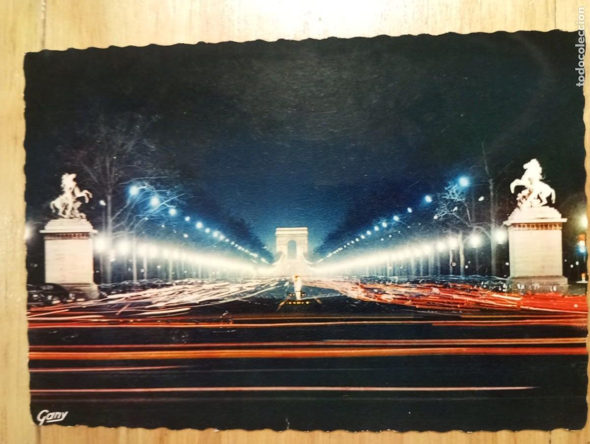Postales: POSTAL FRANCESA, CAMPOS ELISEOS DW NOCHE. CIRCULADA