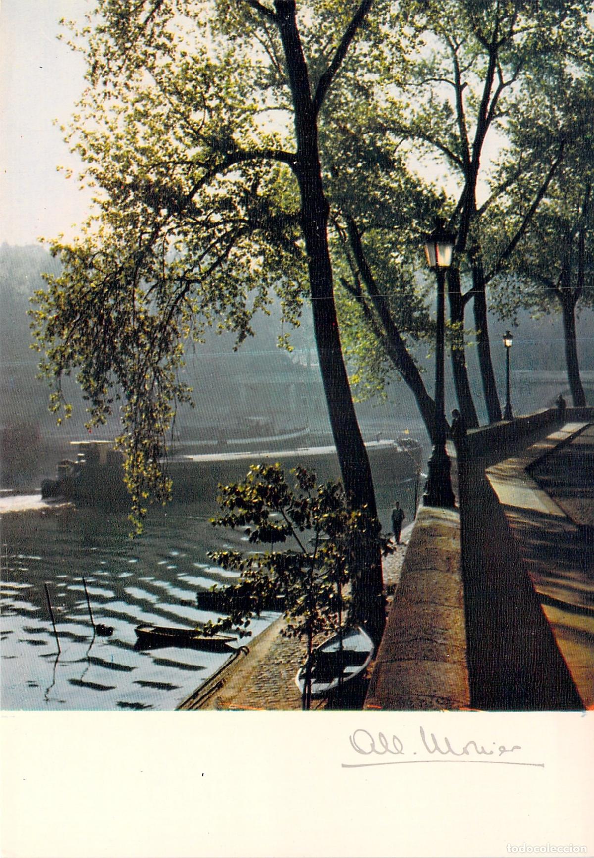 Postales: Postal de Par&iacute;s, El Sena en el Quai d'Anjou, fotograf&iacute;a de Albert Monier