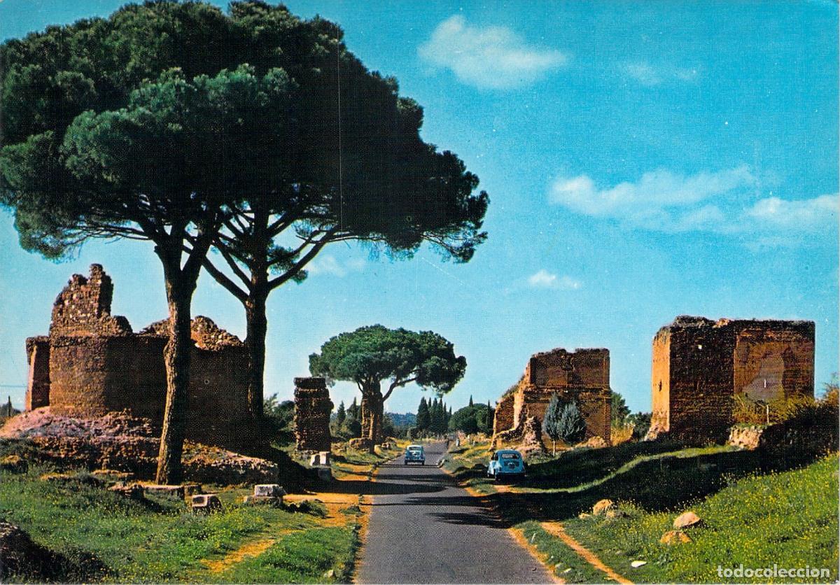 Postales: Postal de la V&iacute;a Apia Antigua en Roma