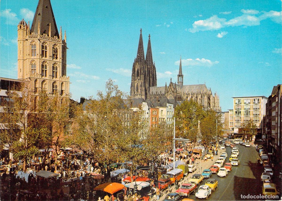 Postales: Postal de Colonia: Mercado en Alter Markt y Catedral