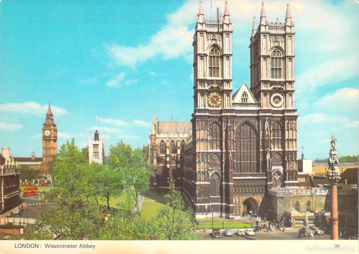 Postales: Postal de la Abad&iacute;a de Westminster y el Big Ben en Londres