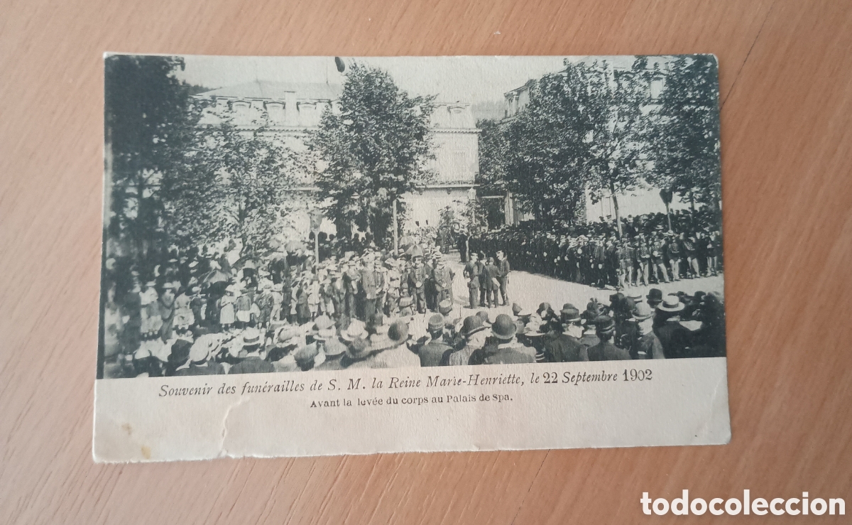 Cartoline: B&Eacute;LGICA - SOUVENIRS DES FUN&Eacute;RAILLES DE S.M. LA REINE MARIE-HENRIETTE, LE 22 SEPTEMBRE 1902