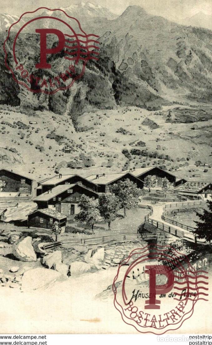 Cartoline: Suisse - GUTTANNEN H&auml;user an der Aare