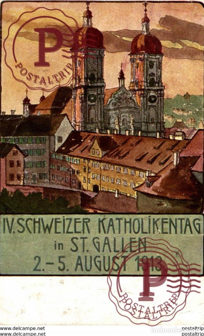 Cartoline: ETAT IV SCHWEIZER KATHOLIKENTAG IN ST GALLEN 1913 OFFIZIELLE FEST POSTKARTE