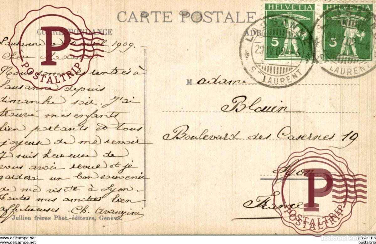 Postales: LAUSANNE OUCHL ARRIVEE DUN BATEAU - Foto 2