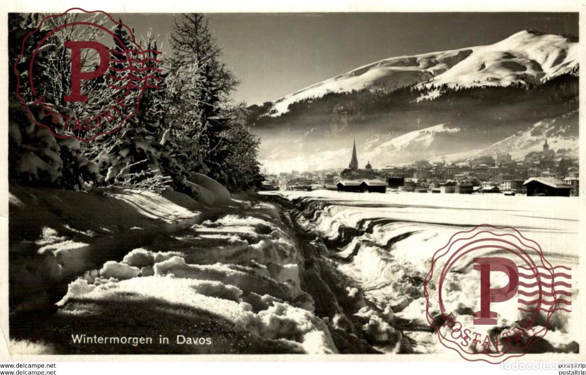 Postales: RPPC WINTERMORGEN IN DAVOS