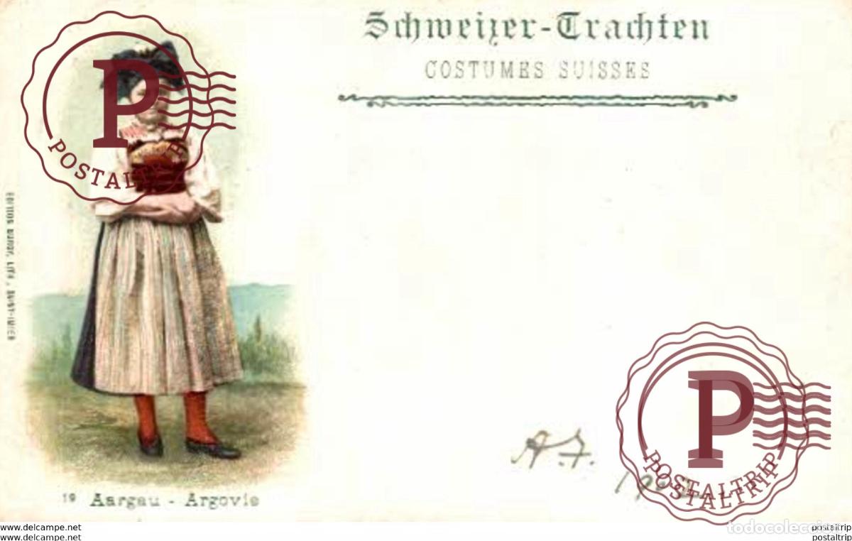 Postales: COSTUMES SUISSE AARGAU ARGOVIE. SuizaSwitzerlandSuisse