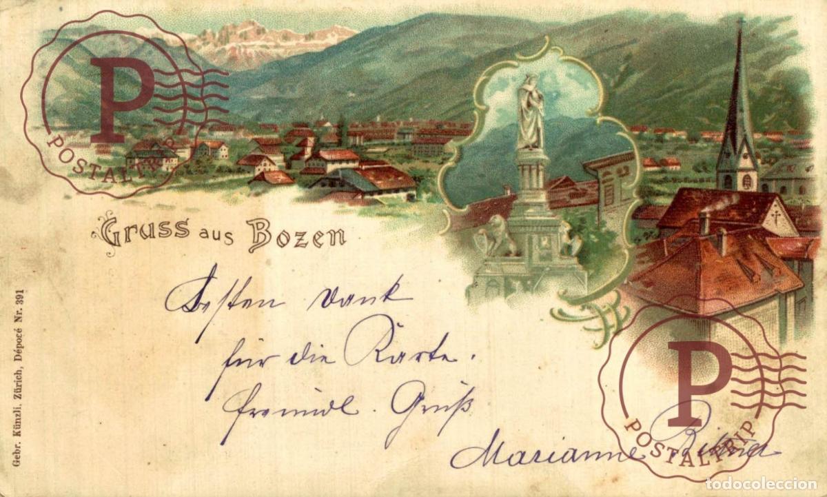 Postales: BOZEN - Gruss aus Bozen LITHO ITALY ITALIA Schweiz Suisse Switzerland Svizzera
