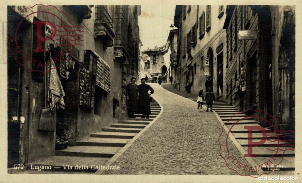 Postales: PHOTO LUGANO VIA DELLA CATTEDRALE Schweiz Suisse Switzerland Svizzera