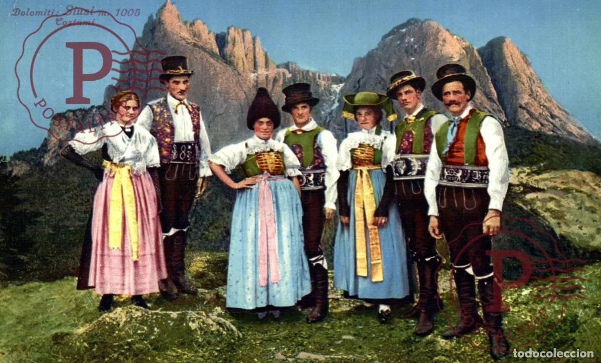 Postales: Dolomiti Siusi m 1005 Costumi Schweiz Suisse Switzerland