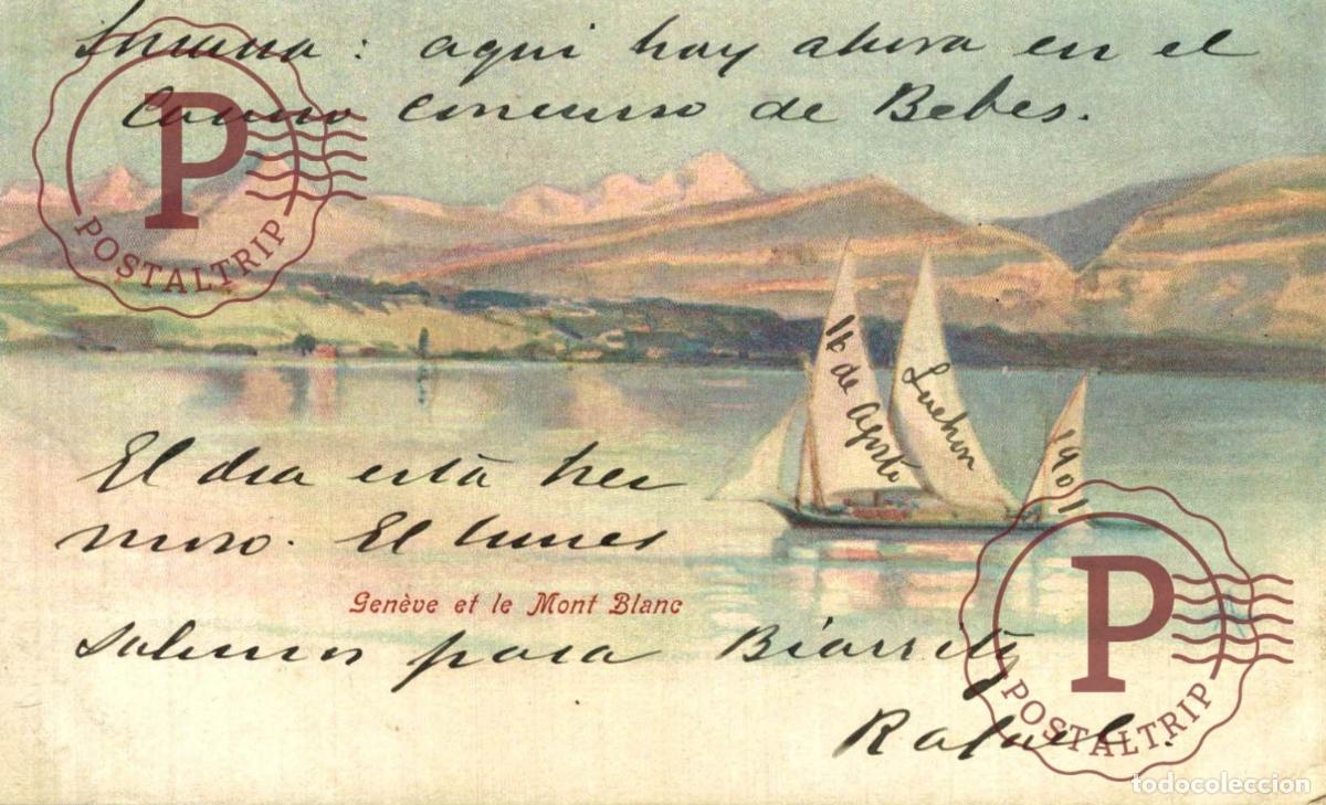 Postales: 1901 GENEVE ET LE MONT BLANC Schweiz Suisse Switzerland