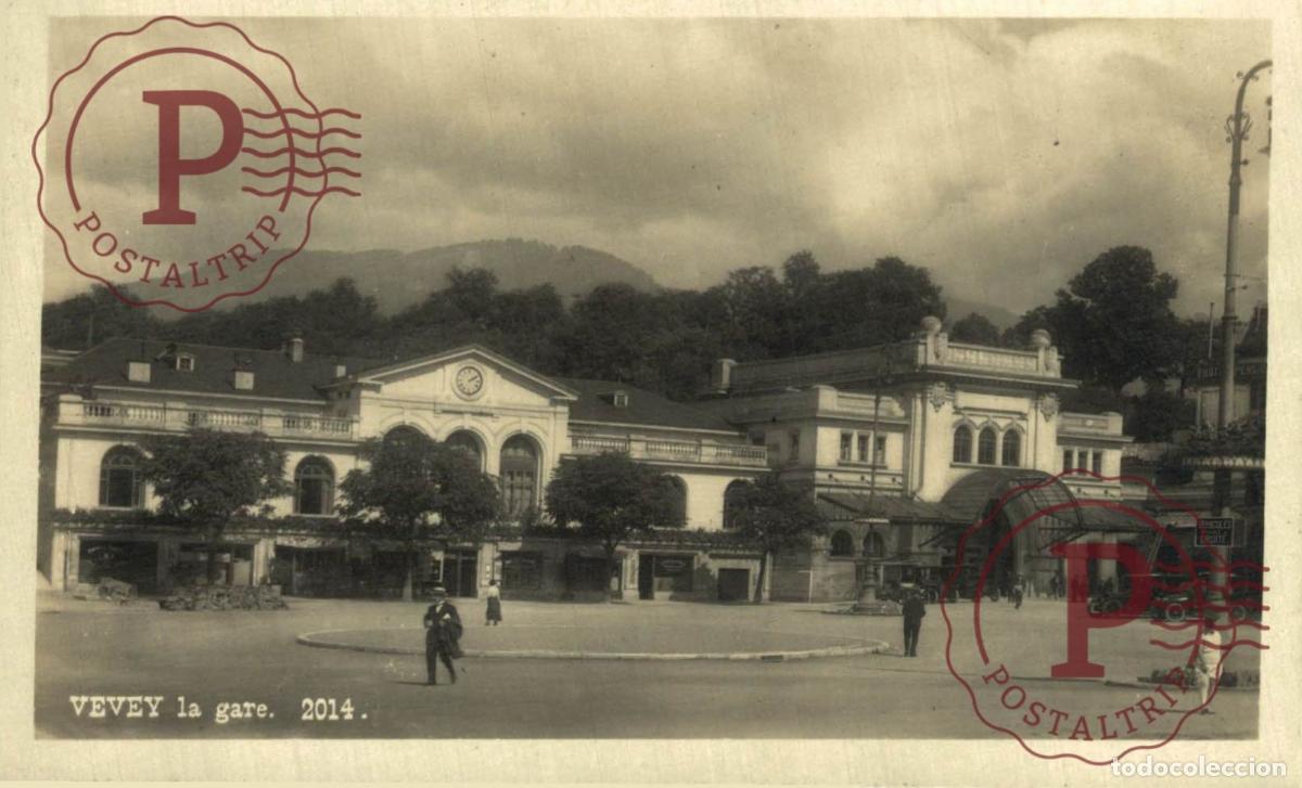 Postales: CARTE PHOTO vevey , vaud * place de la gare Schweiz Suisse Switzerland