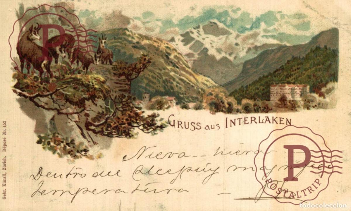 Postales: GRUSS AUS INTERLAKEN LITHO , Alpen Schweiz Suisse Switzerland