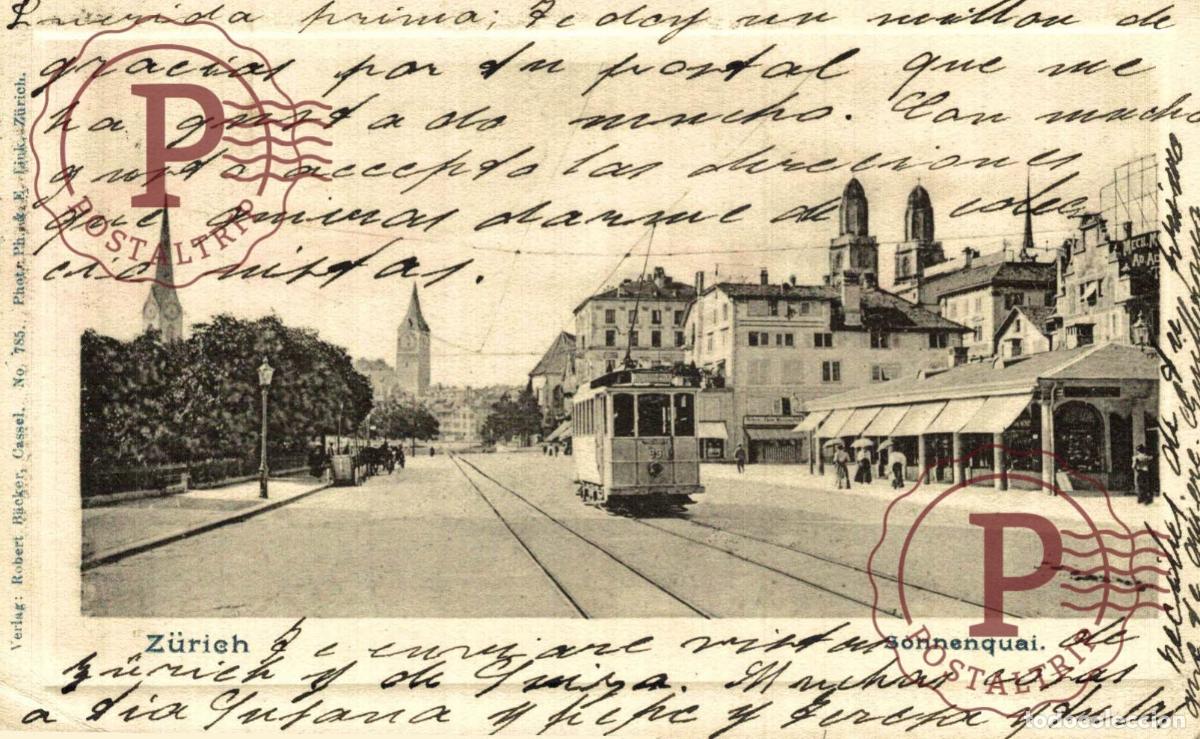 Postales: Zuerich Sonnenquai Strassenbahn tram tramway Schweiz Suisse Switzerland Svizzera