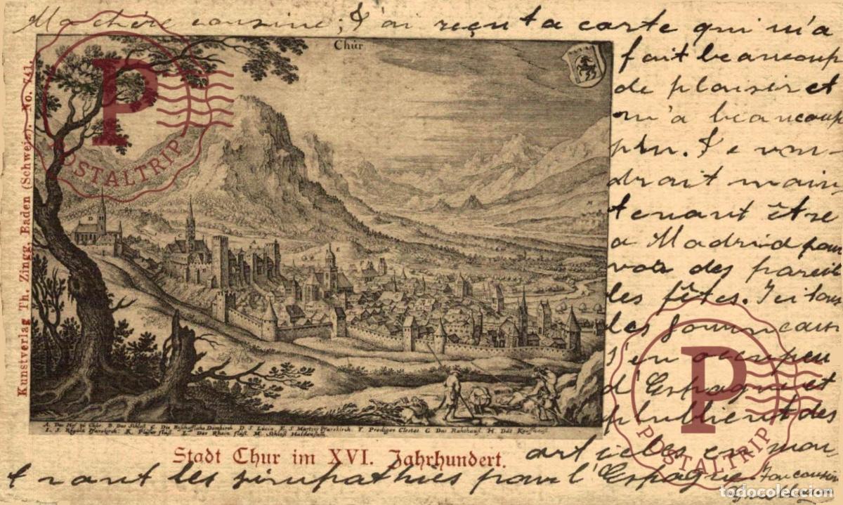 Postales: Stadt Chur im XVI. Jahrhundert Schweiz Suisse Switzerland Svizzera