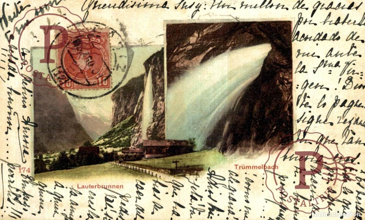 Postales: LAUTERBRUNNEN TRUMMELBACH LITHO Schweiz Suisse Switzerland Svizzera