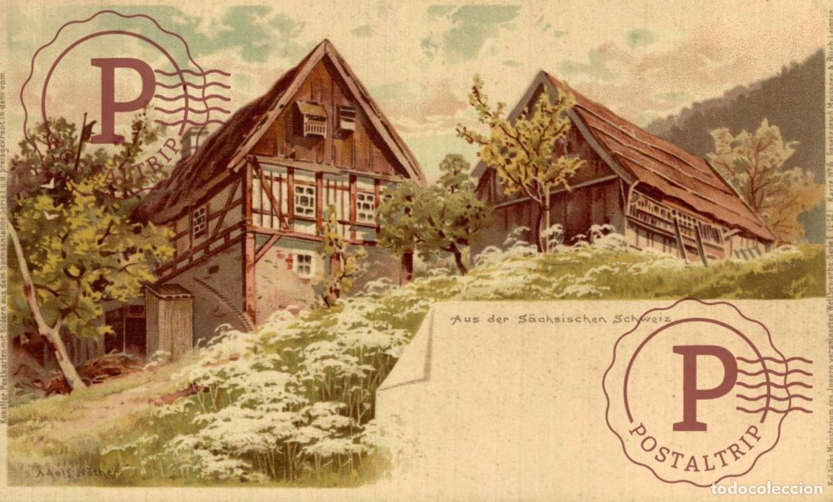 Postales: K&uuml;nstler-AK Meissner & Buch M&B Nr.6: Landh&auml;user aus der S&auml;chsischen Schweiz SWITZERLAND SCHWEIZ