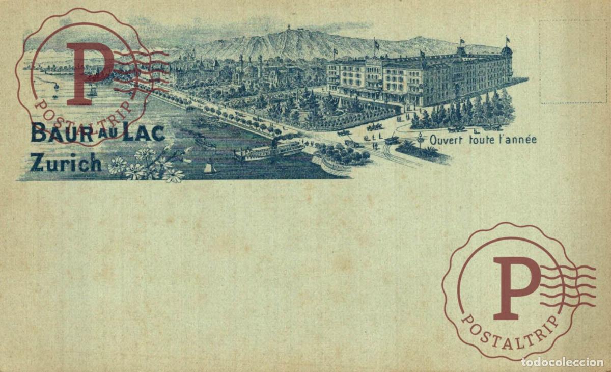 Postales: SWITZERLAND BAUR AU LAC ZURICH VIGNETTE Schweiz Suisse Switzerland