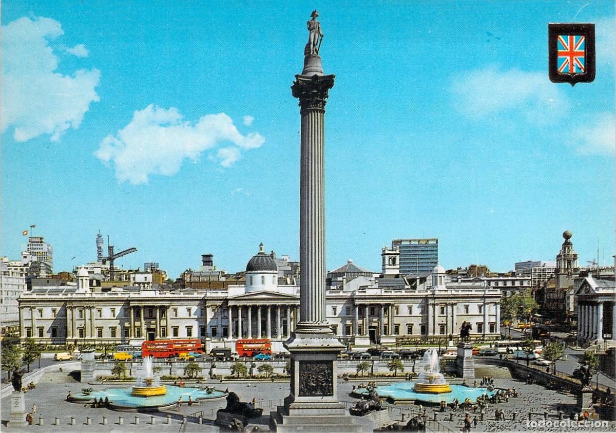Postales: Postal de Trafalgar Square y la Columna de Nelson en Londres