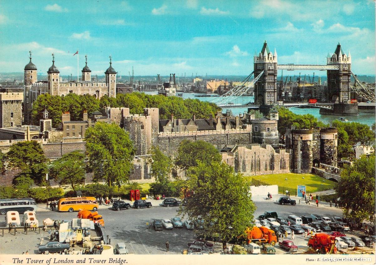 Postales: Postal de la Torre de Londres y el Puente de la Torre