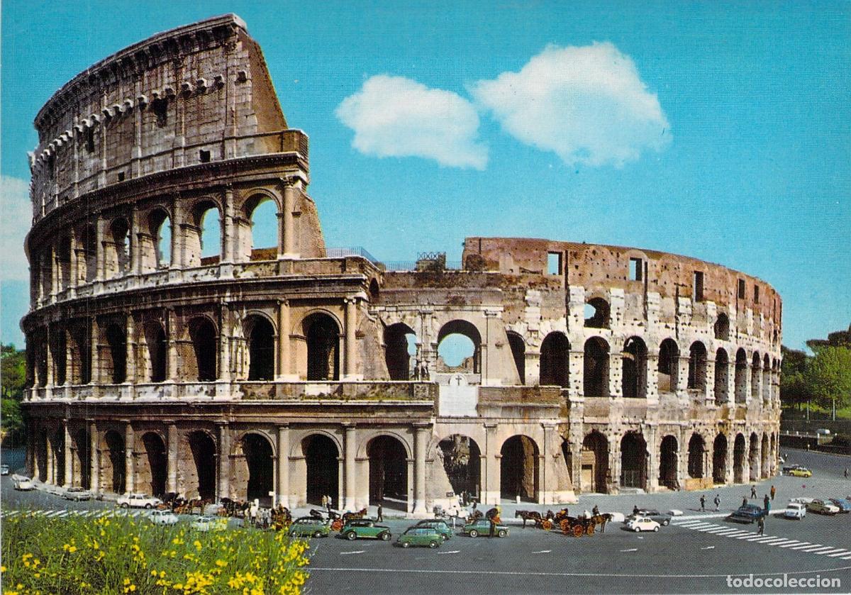 Postales: Postal del Coliseo en Roma Italia