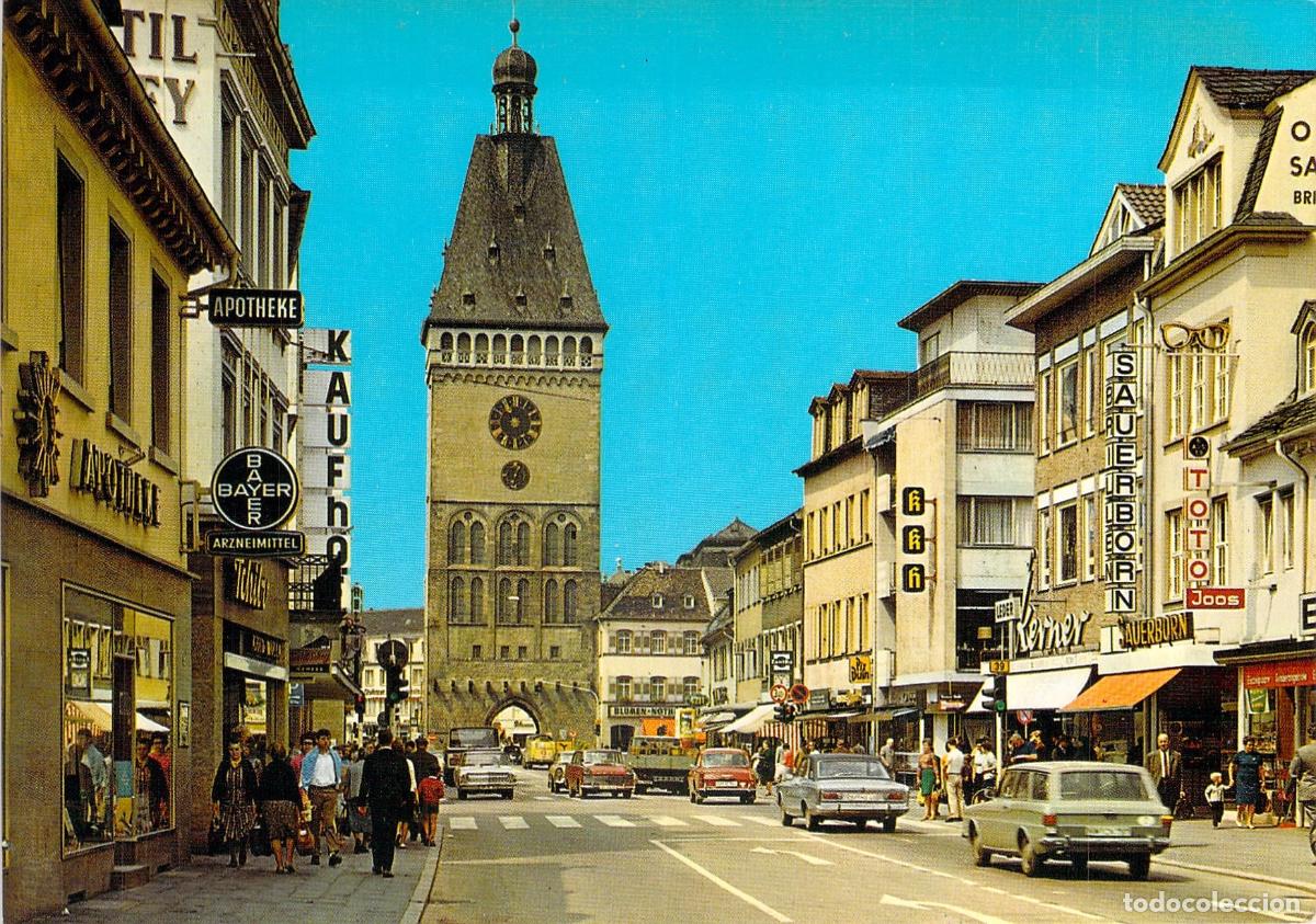 Postales: Postal de Speyer con la puerta medieval Altp&ouml;rtel y Maximilianstrasse