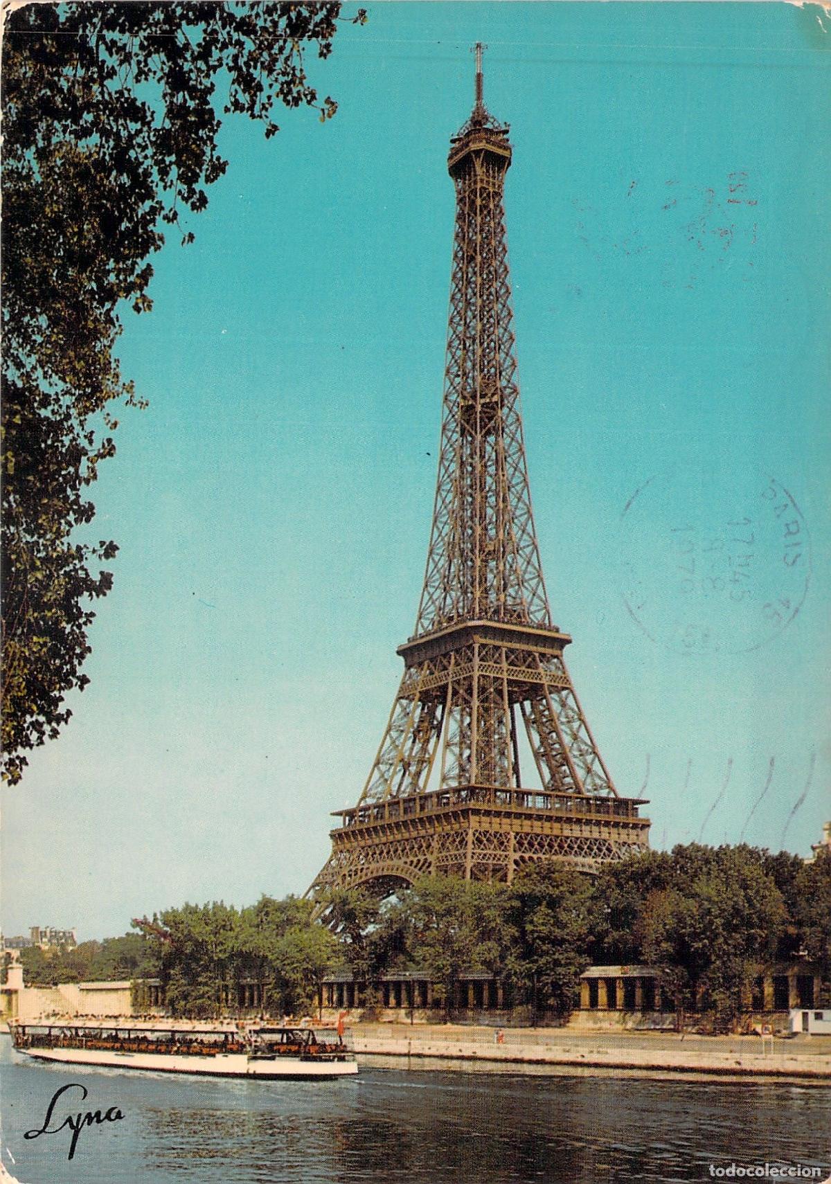 Postales: Postal de la Torre Eiffel y el R&iacute;o Sena en Par&iacute;s