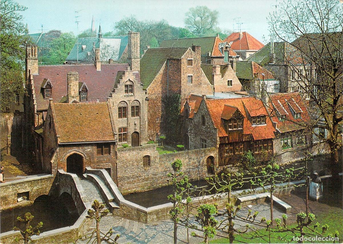 Postales: Postal de Arentshof y Puente de San Bonifacio en Brujas, B&eacute;lgica