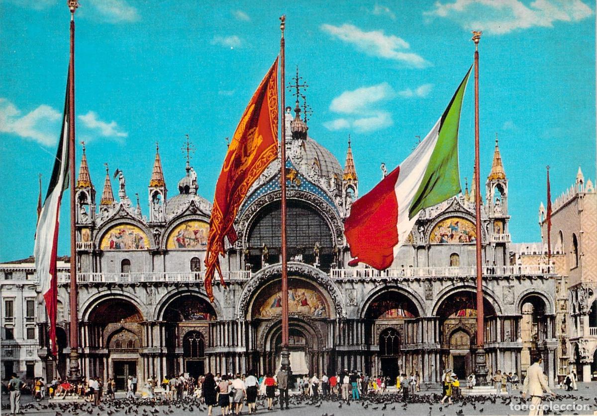 Postales: Postal de la Bas&iacute;lica de San Marcos en Venecia, Italia