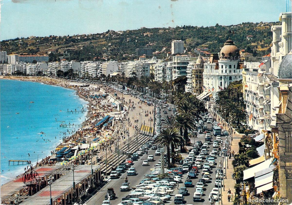 Postales: Postal de la Promenade des Anglais en Niza, Costa Azul