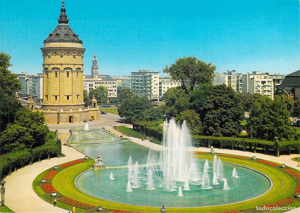 Postales: Postal de la Torre de Agua Wasserturm en Mannheim, Alemania