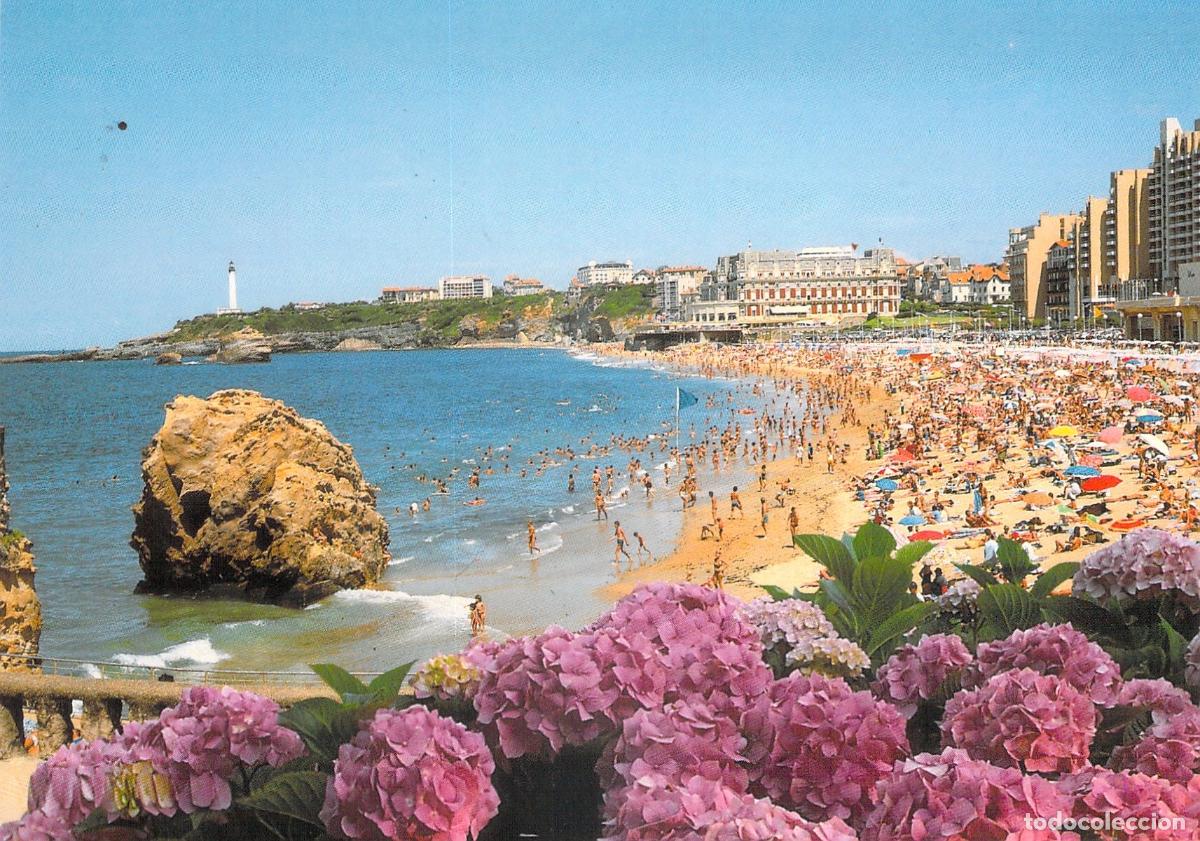 Postales: Postal de La Grande Plage en Biarritz, Francia