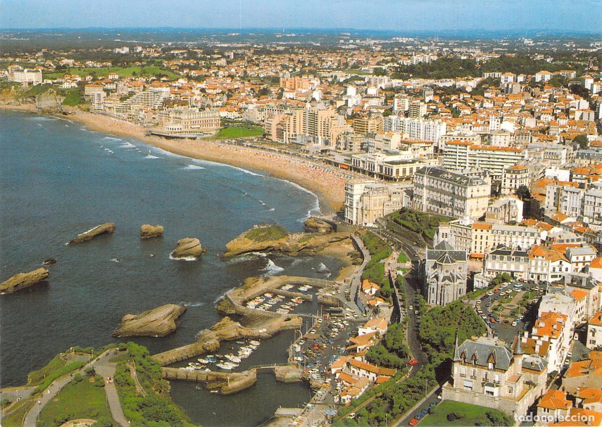 Postales: Postal de Biarritz Vista del Puerto de Pescadores y la Playa Grande