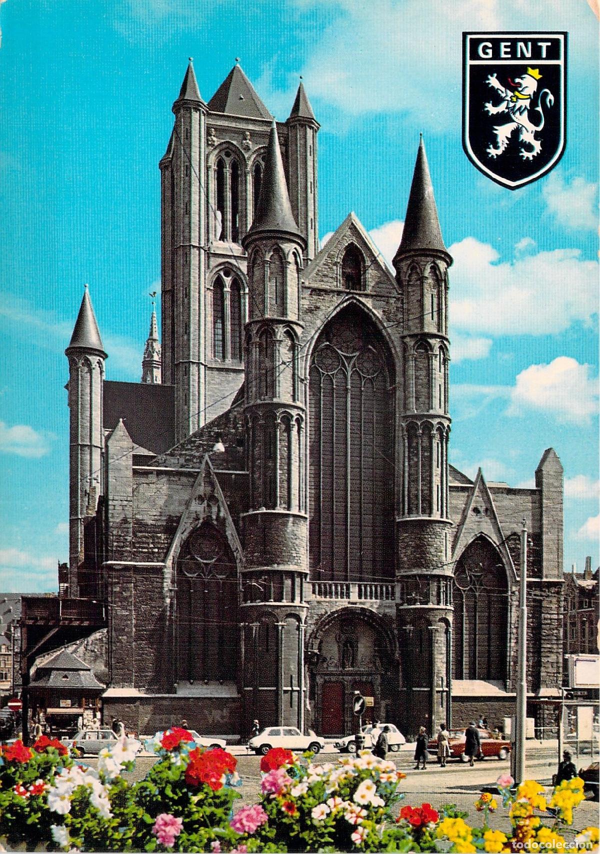 Postales: Postal de la Iglesia de San Nicol&aacute;s en Gante, B&eacute;lgica