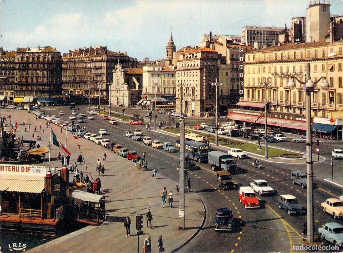 Postales: Postal de Marsella: Vista del Quai des Belges y la entrada de La Canebi&egrave;re