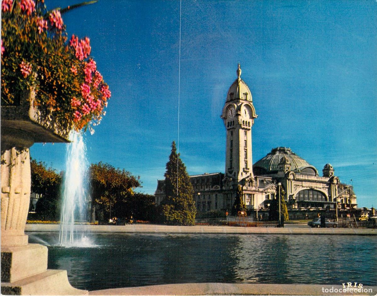 Postales: Postal de Limoges: Gare des B&eacute;n&eacute;dictins y Champ de Juillet