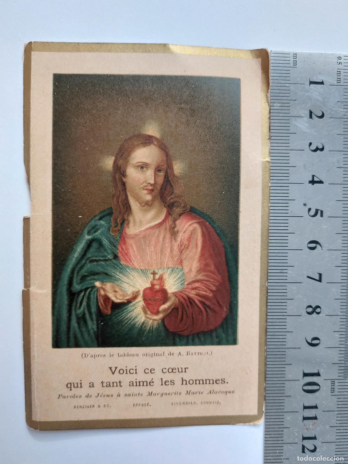 Postales: Estampa Sagrado Coraz&oacute;n de Jes&uacute;s, imagen religiosa de Suiza