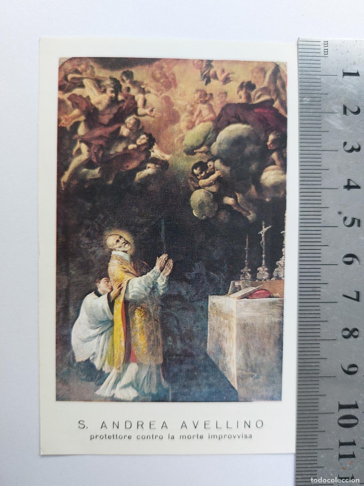 Postales: Estampa religiosa de San Andr&eacute;s Avelino, protector contra la muerte s&uacute;bita
